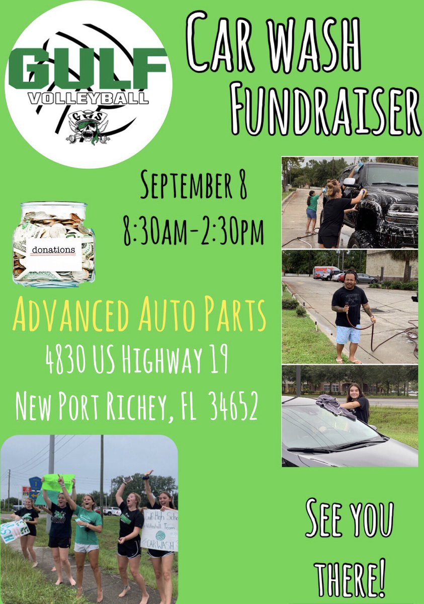 Great News!!! We are holding our second car wash fundraiser this Sunday, September 8th, at Advanced Auto Parts located on US highway 19. Please come out and show your lady Bucs some support! <a href="/gulfhighschool/">Gulf High School</a>