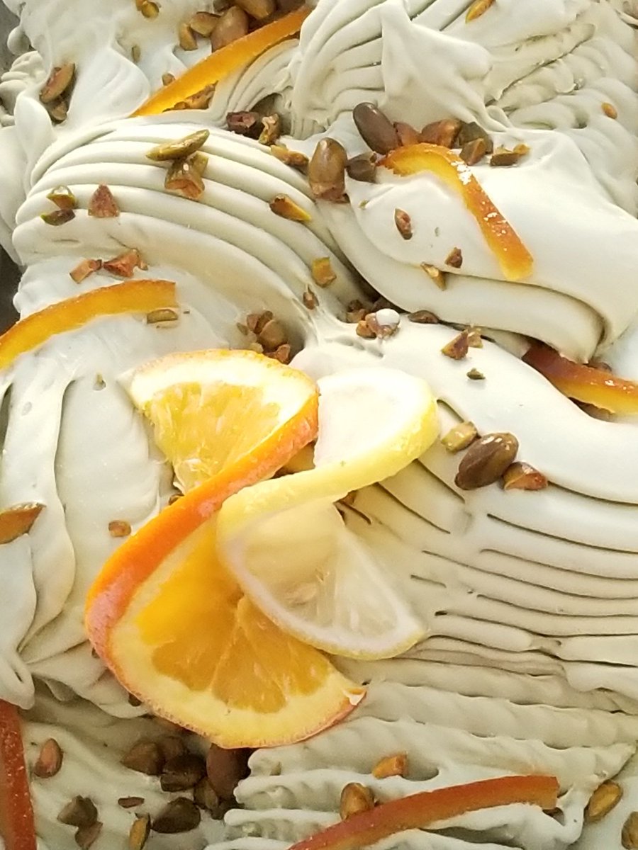 Pistachio gelato with candied oranges, just one of the delicious flavors I judged for <a href="/GelatoFestUS/">Gelato Festival America</a> #gelato #gelatofest