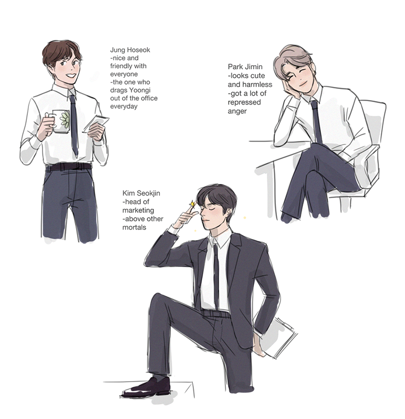 fae_rie_'s tweet photo. so i did a bts office au for absolutely no reason https://t.co/Hg2fBUYPqJ