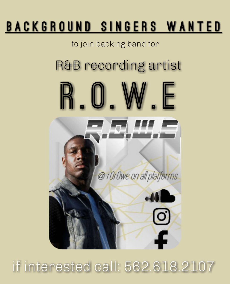 RoweEntBBQ's tweet photo. @R0R0WE is getting ready to kick off his 2019-2020 music campaign. Who wants in? #singers #band #musician #gig #RnBMusic https://t.co/SZbaJQ7ecU