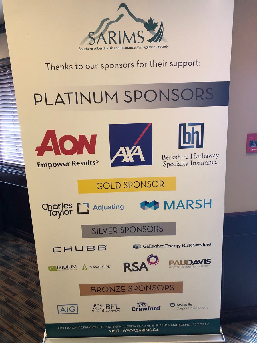 kellygjalbert's tweet photo. @Crawford_Canada @crawco @MarshGlobal@RIMSorg @Dariusdelon Great day at the SARIMS event in Calgary! #insuranceisfun https://t.co/3bn1iOS4bP
