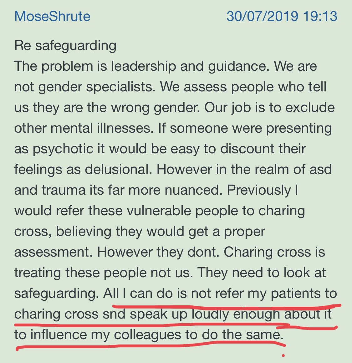 mimmymum's tweet photo. Incredibly concerning that @NHSEngland psychiatrists openly state they refuse to refer trans patients to the @TaviAndPort GIC! 😳

They’re gatekeeping Gender Dysphoria treatment, even though it’s no longer classified as a mental health disorder!

#USPATH2019 #USPATH19 #USPATH https://t.co/DQeBUYxIGu