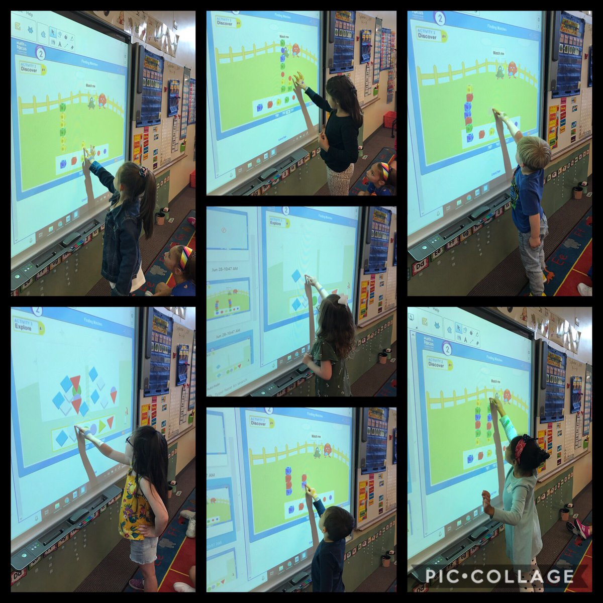 ochoa_mrs's tweet photo. First time using the Smartboard! Lots of math learning and fun happening today. Learning about the concept “same” by making a design &amp; choosing a peer to copy it. #fullermeadow #mrsochoa’sclass #welovemath https://t.co/YbGqNT754i