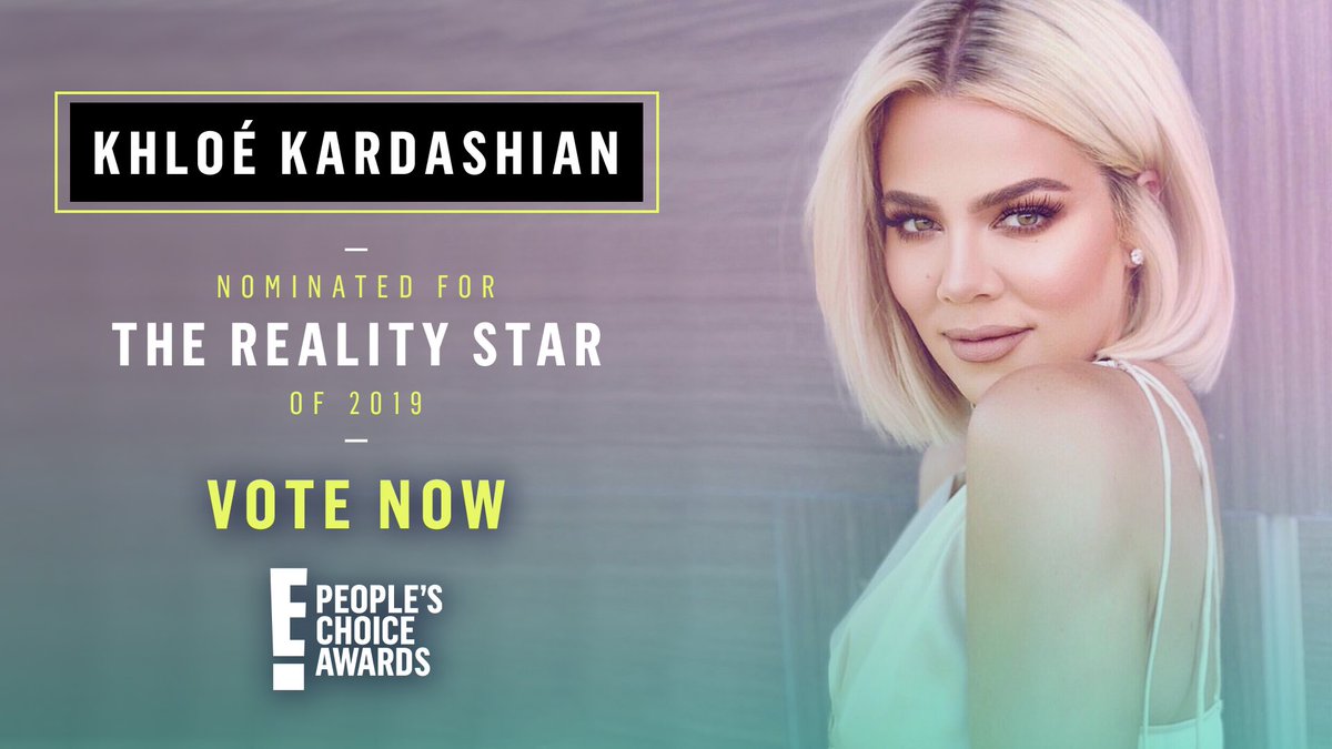 Omg I can’t believe I’m nominated for 2019 E! <a href="/peopleschoice/">People's Choice Country Awards</a> award! Vote at pca.eonline.com or on Twitter using hashtags #TheRealityTVStar #KhloeKardashian #PCAs 🥰🥰❤️ now thru 10/18!