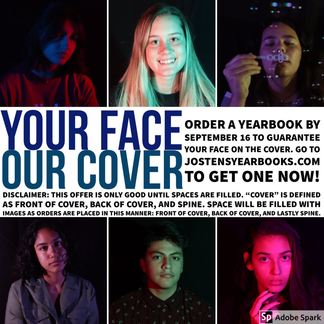 BE ON THE YEARBOOK COVER! You have 🔟 days left to go to jostensyearbooks.com and buy your yearbook to make it on the cover. All students who purchase by September 16 are guaranteed a spot until they fill (and they are filling up!). 📸💚💛