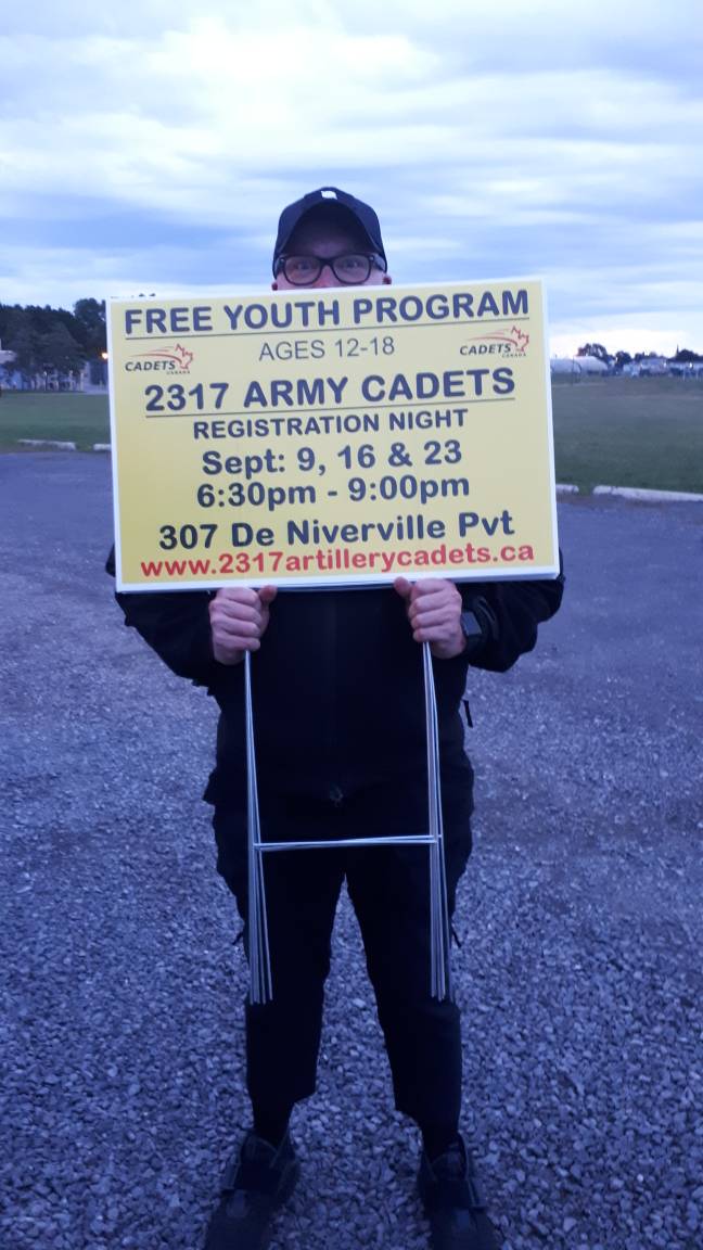 2317RCACC's tweet photo. Look for our signs in the area!
Registration Nights 9, 16 & 23 of September 2019.
#2317rcacc #2317army #ottawacadets #uplandsottawa #Ottawa #armycadets #ubique #artillerycadets #uplands #uplandscadets #RCACC https://t.co/k95aW6CMeI