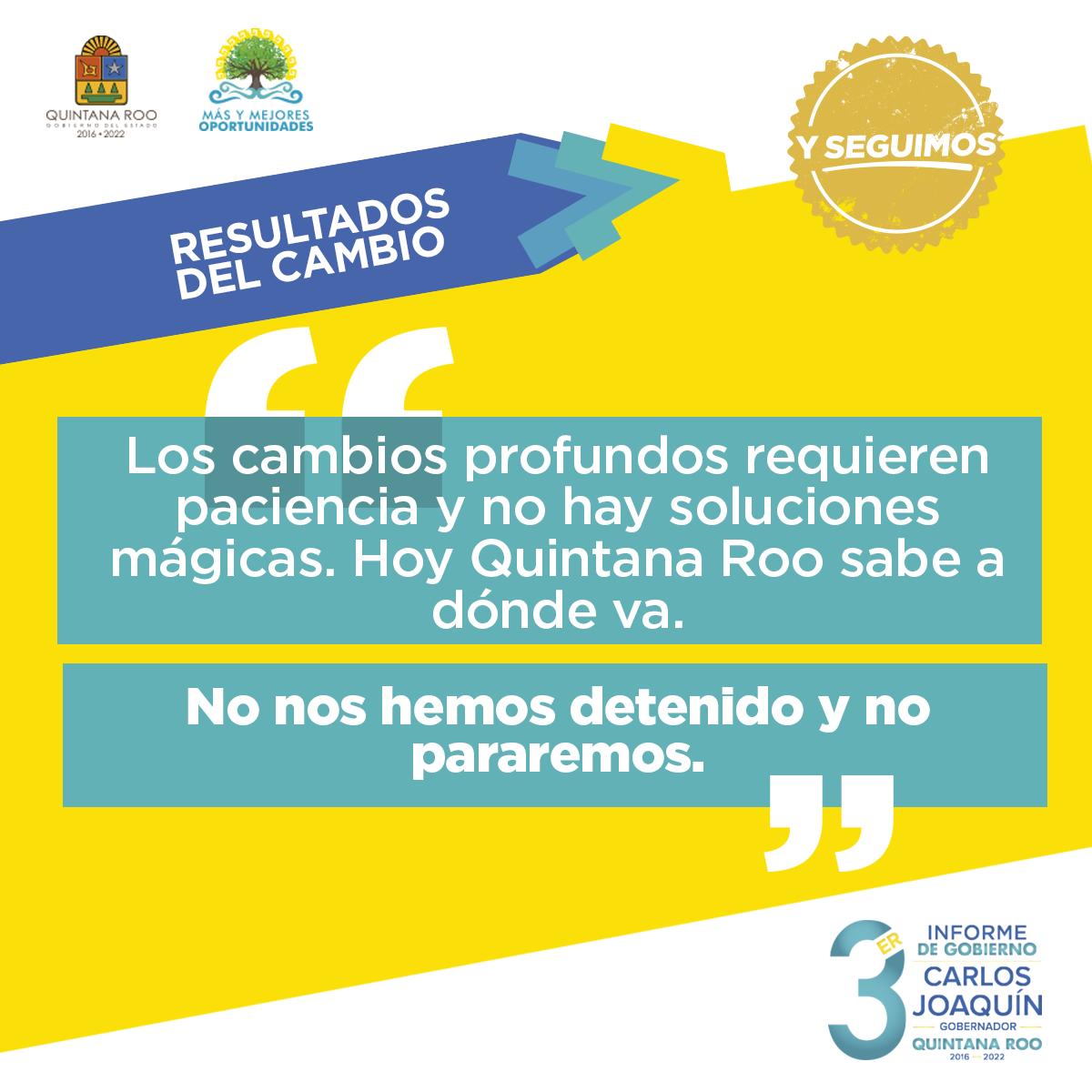 CarlosJoaquin's tweet photo. En Quintana Roo estamos en el camino correcto. Los #ResultadosDelCambio están en marcha. No nos hemos detenido y no pararemos. 

#3erInformeCarlosJoaquín #ResultadosDelCambio https://t.co/IawMDEogtT