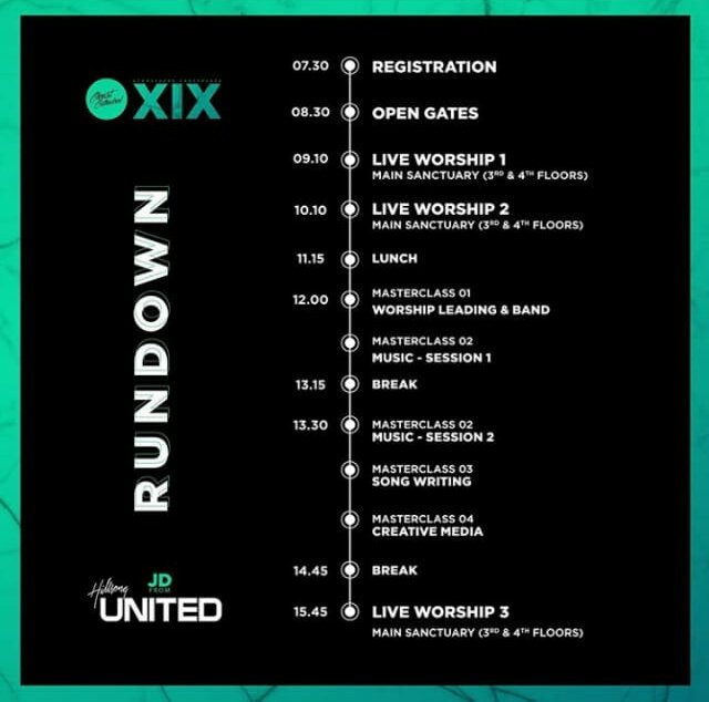 Berikut Rundown acara #Ac19 #Planted #AtmosphereConference with <a href="/JDougy/">Jonathon Douglass</a> and team at <a href="/ccmychurch/">Christ Cathedral</a>