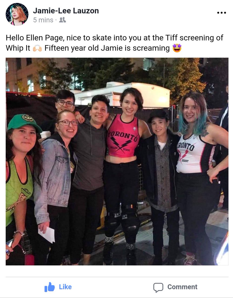 I spy some All-Stars skaters meeting @EllenPage at the #TIFF2019 10th anniversary screening of Whip It!