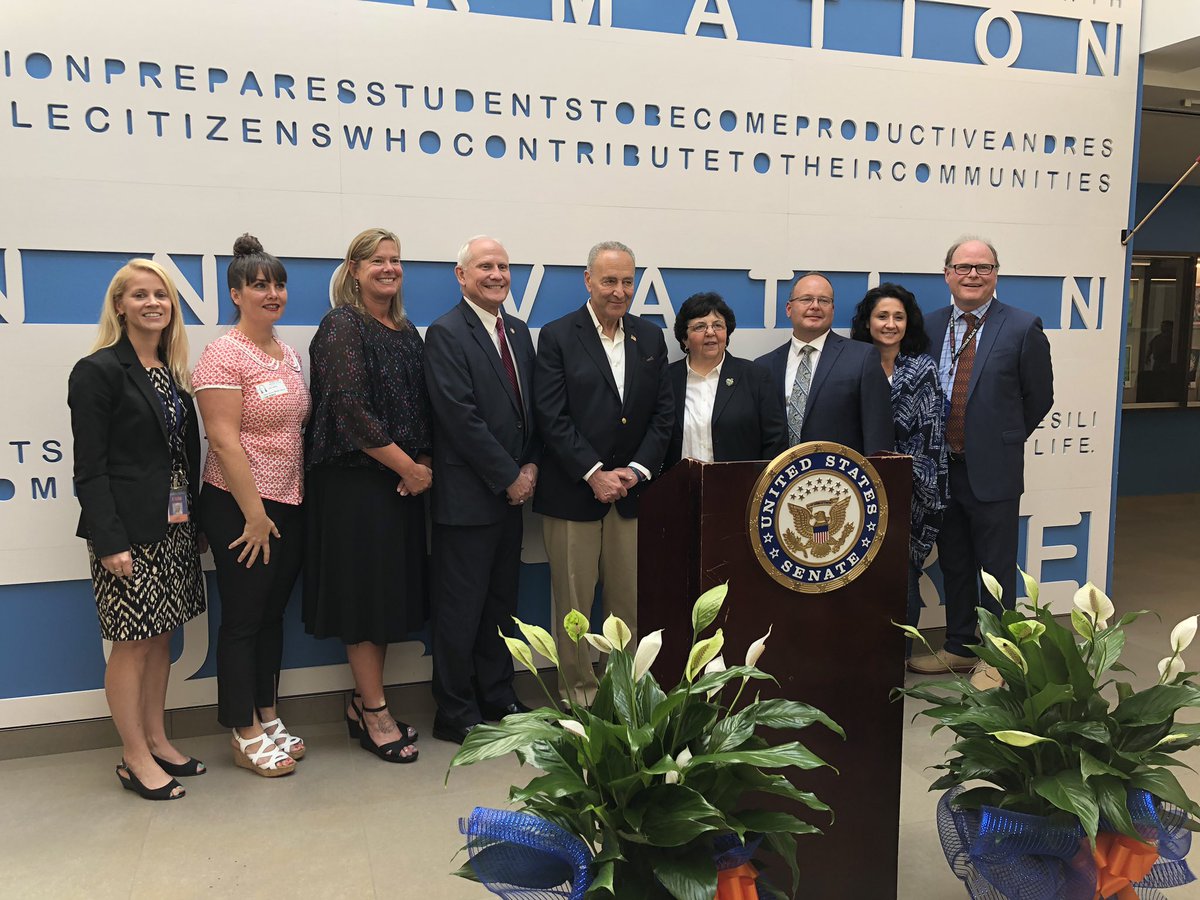 Great day &amp; honor welcoming Senator Schumer to Pine Grove to speak about the teacher shortage &amp; federal loan forgiveness program #esmPGproud <a href="/SenSchumer/">Chuck Schumer</a> <a href="/DonnaDeSiato/">Dr. Donna DeSiato</a> <a href="/DougMohorter/">Douglas A. Mohorter</a> <a href="/kayirene77/">kay gallery</a> @rperryesm <a href="/TamiliaInes/">Ines Tamilia</a> <a href="/CtoddCindy/">Cindy Todd</a> <a href="/ESMSchoolDist/">ESM Central Schools</a> <a href="/jayaustin19/">Jay Austin</a>