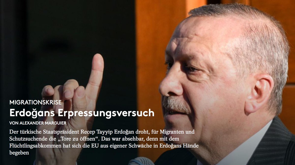 cicero_online's tweet photo. Der türkische Staatspräsident Recep Tayyip Erdoğan droht, für Migranten und Schutzsuchende die „Tore zu öffnen“. Das war absehbar, denn mit dem Flüchtlingsabkommen hat sich die EU aus eigener Schwäche in Erdoğans Hände begeben
https://t.co/QHojU6MRt9 https://t.co/s6a5yOCph2