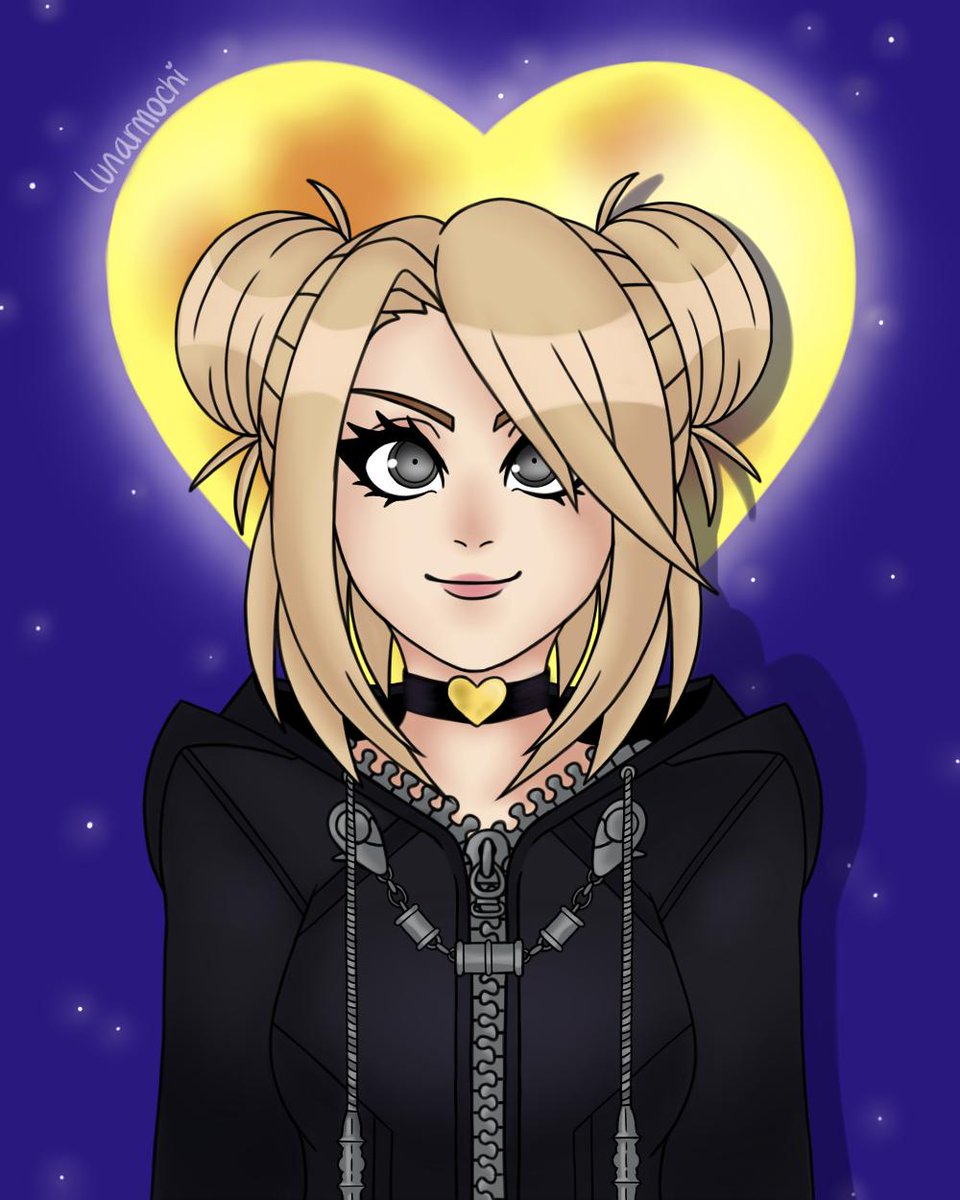 LunarMochi's tweet photo. My Kingdom Hearts oc/self insert! I tried an entirely different shading style on this one and I'm totally in love with how it turned out! 💖 https://t.co/o5YlphCCTr