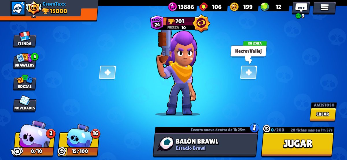 GreenTaxx's tweet photo. Al fin 15.000 Copas! 🏆 ( tengo 25/28 brawlers) Estuve todo el rato ganando, perdiendo, ganando, perdiendo y al fin llegué jajaja. Ahora a por las 16.000 copas 💪🏼. #brawlstars #brawlstarschile
@BScomunidad__ @BrawleSportsGG @BrawlstarsC https://t.co/7fzZXFYEUO