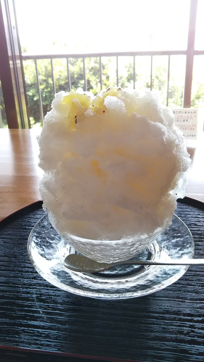 そーへー 今日は嫁さんを職場まで送ったら 赤穂御崎をぶらぶら 久しぶりに Sanpou Kokuery さんぽう穀ワリーで またたび氷 キウイものってます 食べ終わったら 伊和都比売神社でも参拝してくるか