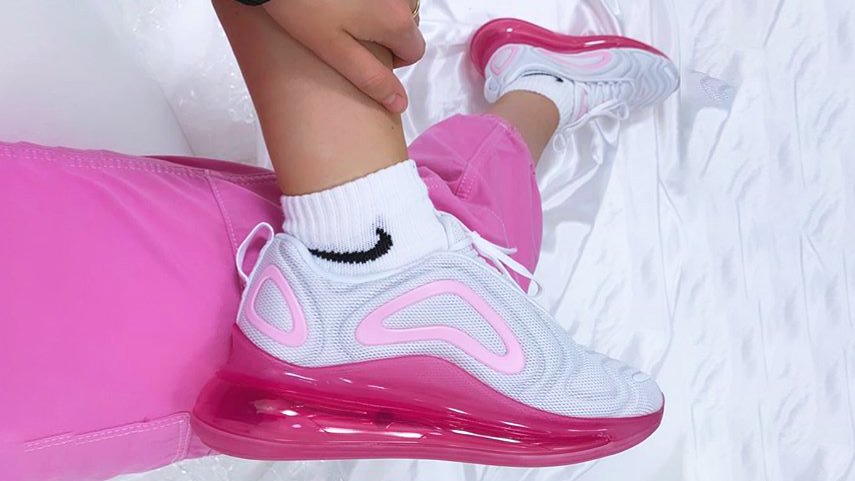 pink and white 720 air max