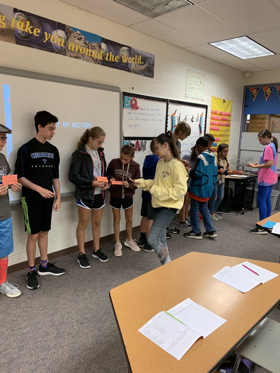 KnightsCCMS's tweet photo. The Knights were busy today perfecting their “human timelines.”  Great job, everyone! #ccmsKnightLife #FalconPride https://t.co/7TqCNeLNiv