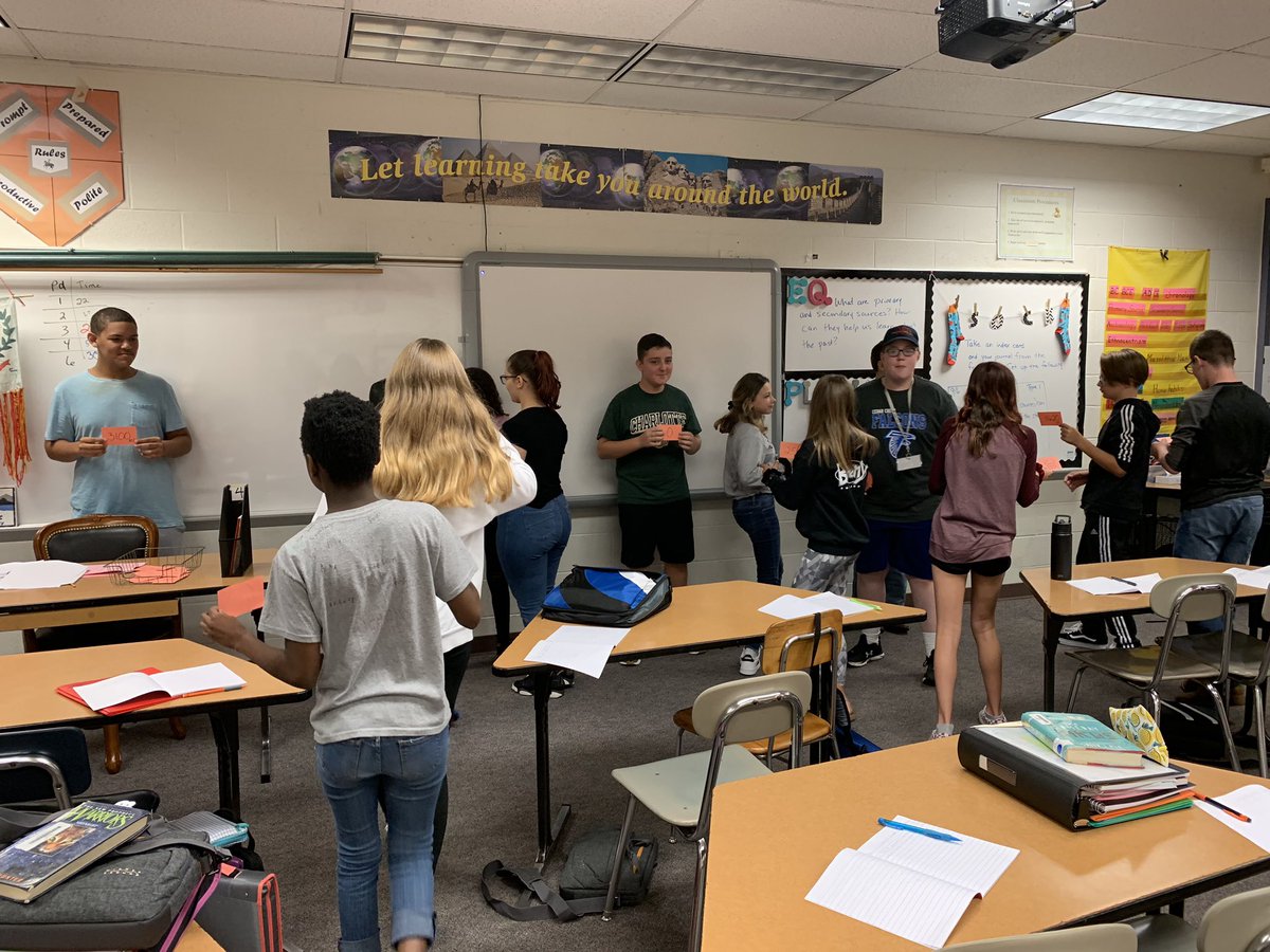KnightsCCMS's tweet photo. The Knights were busy today perfecting their “human timelines.”  Great job, everyone! #ccmsKnightLife #FalconPride https://t.co/7TqCNeLNiv