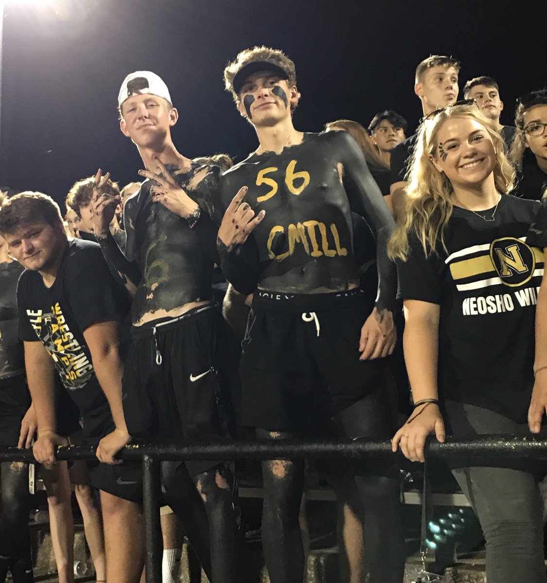 Blackout student section was full this week, our boys got the dub, and band, cheer, dance, and ROTC were 🔥