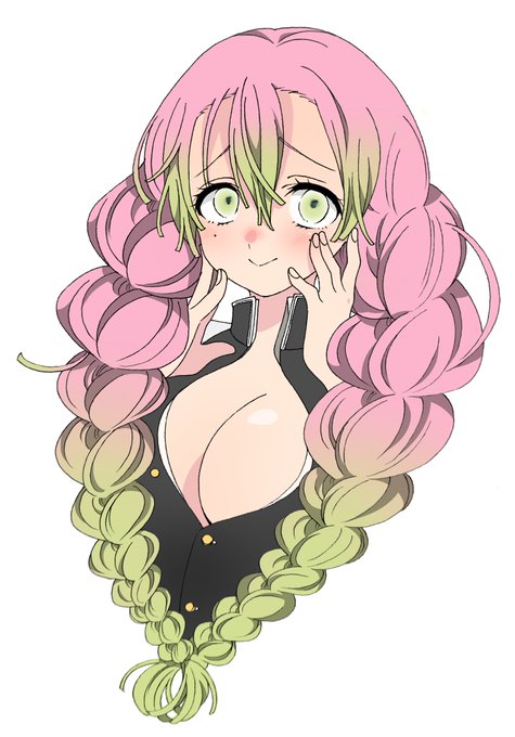 山田すぅ‎🌸さんがTwitterに投稿した甘露寺蜜璃(鬼滅の刃)のイラスト。