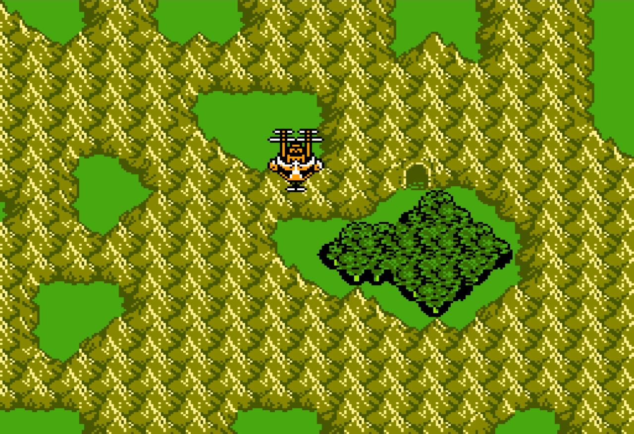 はっち さるさ Ff3プレイ日記 マップ中探し回ってようやく目的地らしきエリアを発見 方向音痴にはつらいｗ 網の目状の山間を抜けて目的の暗黒の洞窟に到着 お仲間からありがたいアドバイス ちゃんと準備してきたので大丈夫 Ff3 Fc