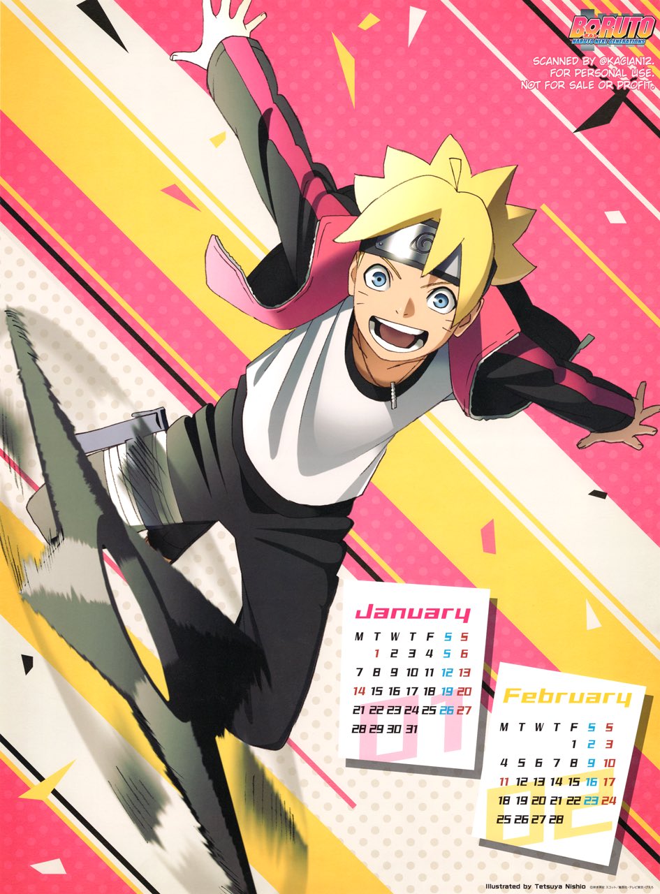 Calendário Boruto: Naruto Next Generations de Dezembro 2018