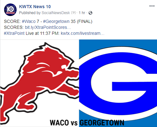 kwtx's tweet photo. The Waco Lions are licking their wounds after a tough loss tonight.
MORE SCORES: https://t.co/epuPwHWgCz
#XtraPoint Live at 11:37 pm: https://t.co/ilhUpLKduB https://t.co/fkGc7xKlDz