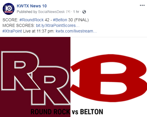 kwtx's tweet photo. The Belton Tigers couldn't beat the Round Rock Dragons tonight.
MORE SCORES: https://t.co/epuPwHWgCz
WATCH #XtraPoint Live at 11:37 PM: https://t.co/ilhUpLKduB https://t.co/xVST6gbTK9