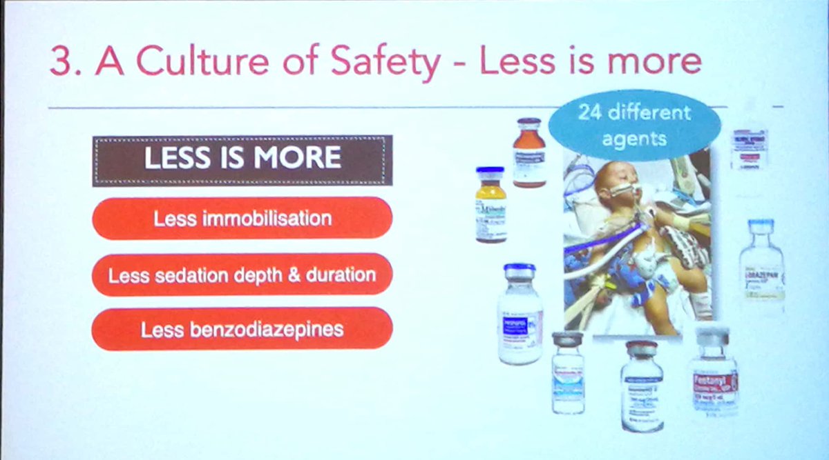 PECCAfrica's tweet photo. #LessIsMore for sedation in the #PedsICU.  How can we do this better? 
1) intermittent meds vs. continuous 
2) adjuncts - pharm vs. non-pharm
3) measure - scoring/scales, and what else could this be? pain, delirium, etc

#3rdAPICC 
[thx @leejanhau &amp; @CsGancs for sharing!] https://t.co/RtXmow3dCq