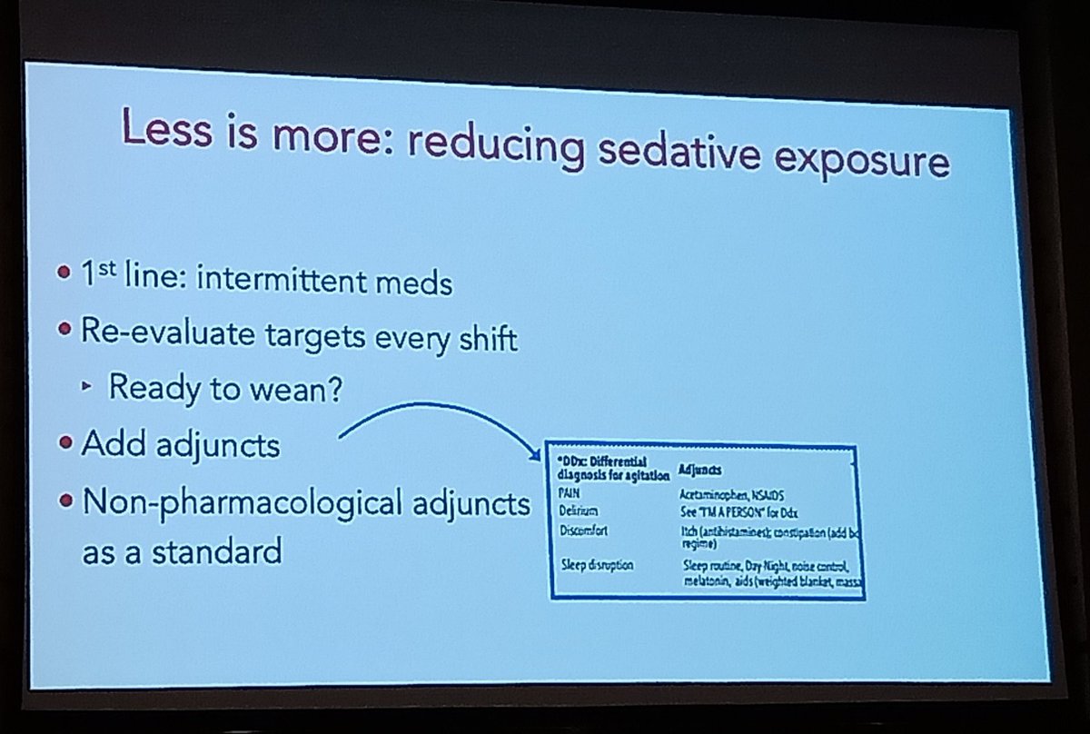 PECCAfrica's tweet photo. #LessIsMore for sedation in the #PedsICU.  How can we do this better? 
1) intermittent meds vs. continuous 
2) adjuncts - pharm vs. non-pharm
3) measure - scoring/scales, and what else could this be? pain, delirium, etc

#3rdAPICC 
[thx @leejanhau &amp; @CsGancs for sharing!] https://t.co/RtXmow3dCq