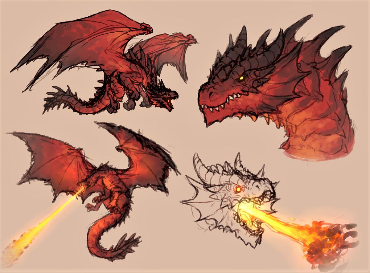 wanted to doodle some red dragon #dnd5e #dungeonsanddragons #dndart.