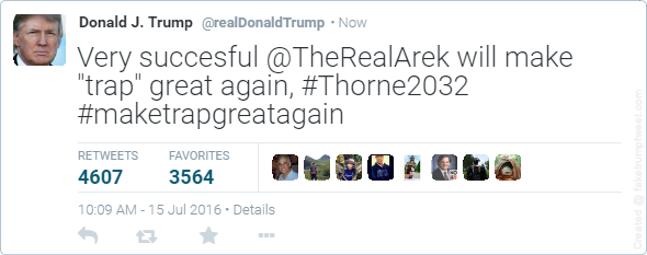 TheRealArek's tweet photo. @realDonaldTrump #TBT https://t.co/j4Ghde7qdg