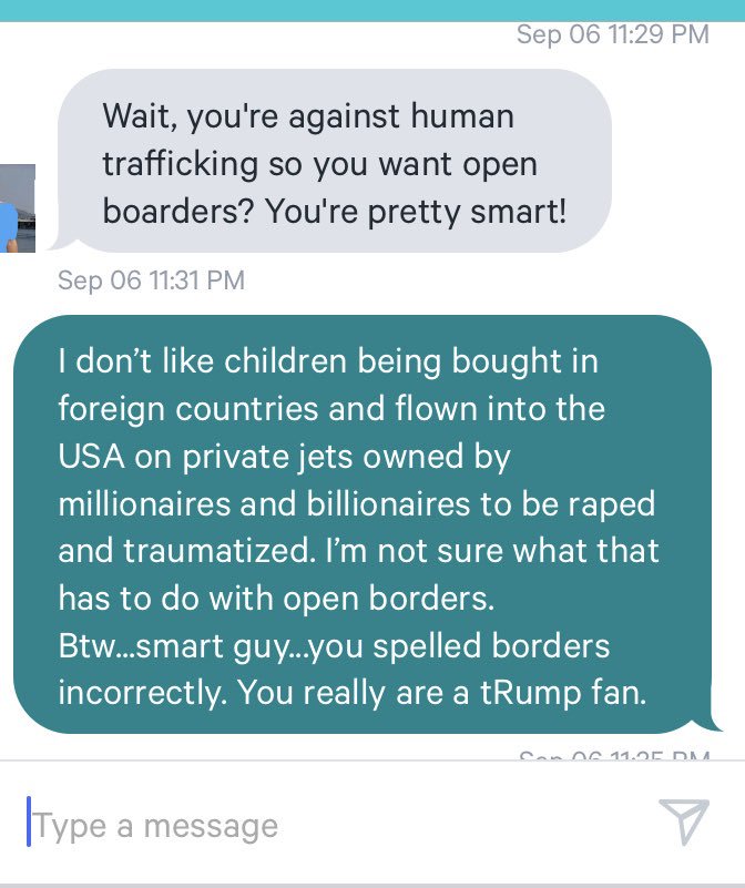 1SleepyMermaid's tweet photo. Fellow #Resisters should get a kick out of this #POFfail from tonight. He started in with politics in his second message. Always a bad idea. This kind of guy is #WhyImSingle and another reason to #VoteBlue. #VoteBlue2020 #VoteBlueToSaveAmerica #VoteBlueNoMatterWho2020 https://t.co/hIji5OVrhE