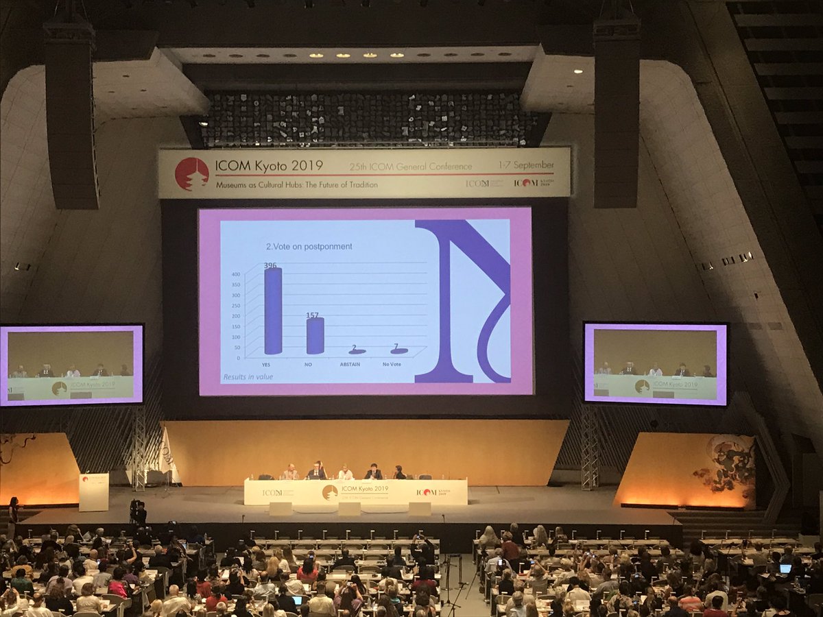 Voting on new #museumdefinition has been postponed #ICOMKyoto2019