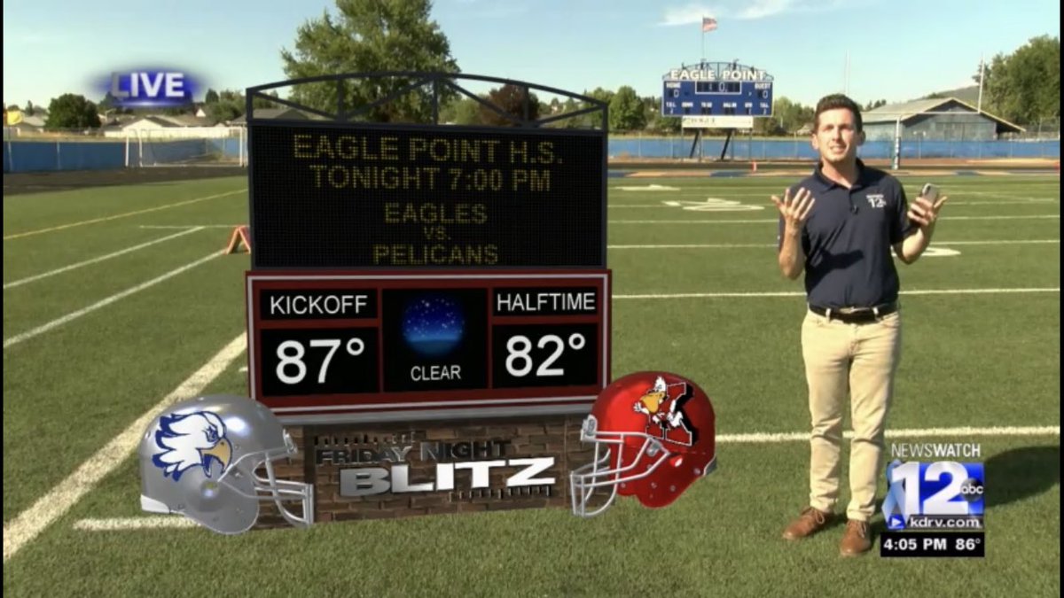 Thanks for hosting <a href="/KDRV/">NewsWatch 12</a> Game of the Week <a href="/OfficialEPHS/">Eagle Point HS</a>