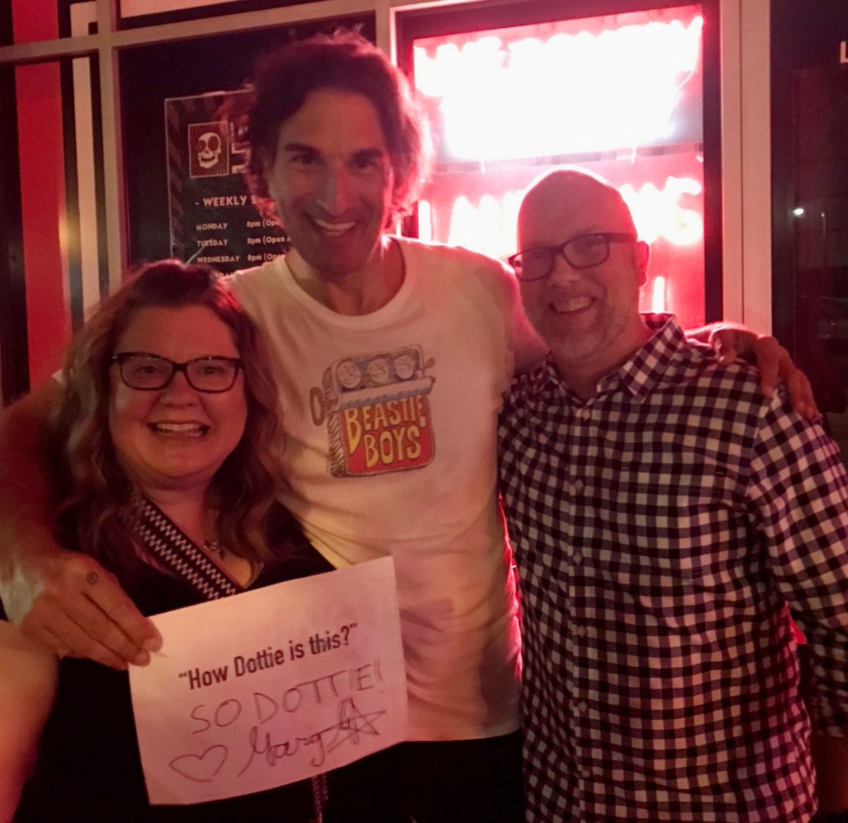 kroqq's tweet photo. @GaryGulman Our faces hurt from laughing so much tonight. Thanks for taking the time to say hello after the show! https://t.co/R71nRBjL0d