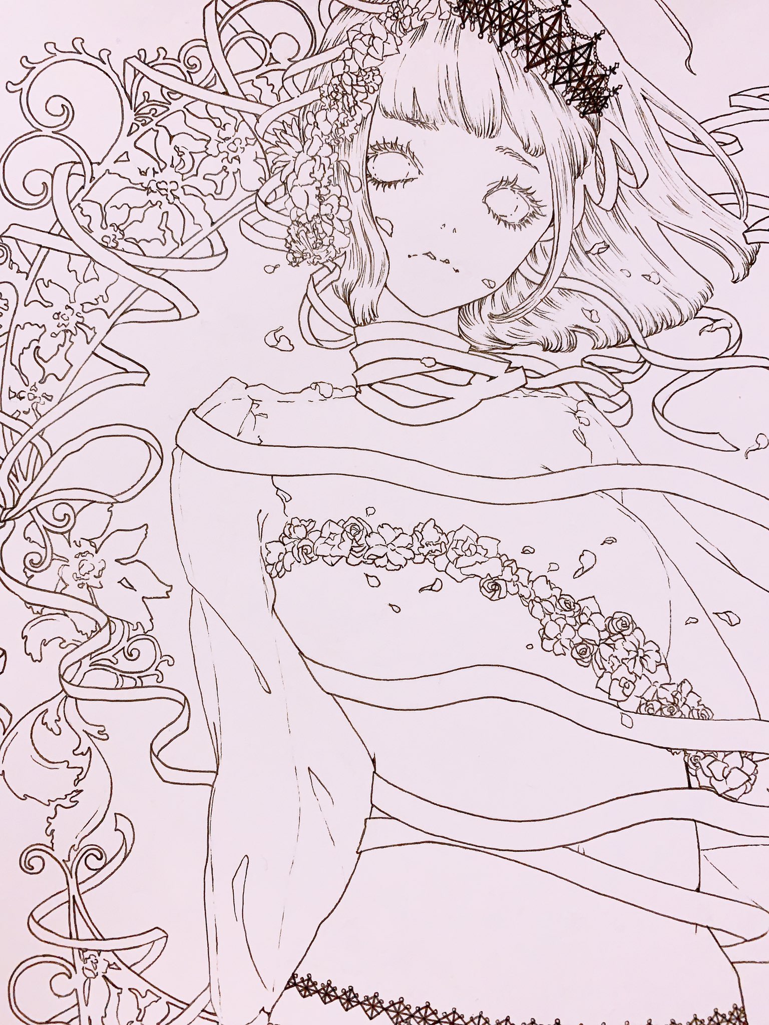 Ai Mura また線画 イラスト 線画 花イラスト T Co C9e8kex05s Twitter