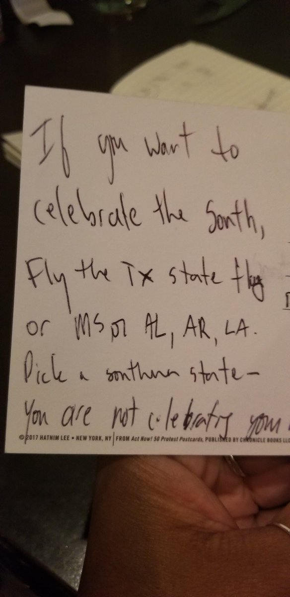 TMBAnderson's tweet photo. Day 9 #TakeDownThatFlag Postcard Protest Campaign: #NotMyFlag https://t.co/7ydNfFf1S0