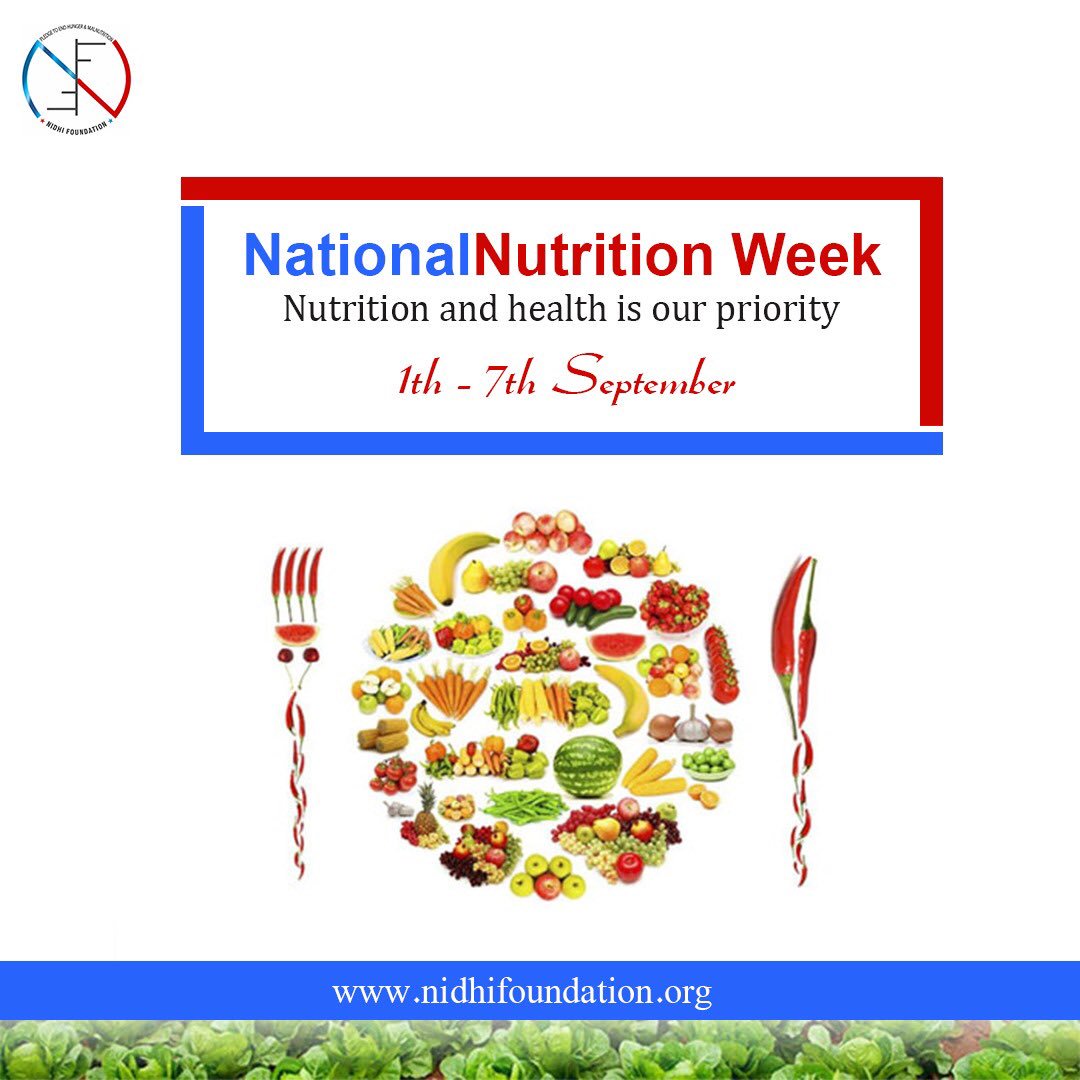 NidhiFoundation's tweet photo. A week that depicts the nutritional needs and requirements of people around the globe and follow the correct health and nutrition regime, today and forever.
#nutrition #education #childrenunplugged #health https://t.co/J5nwOk8GDb