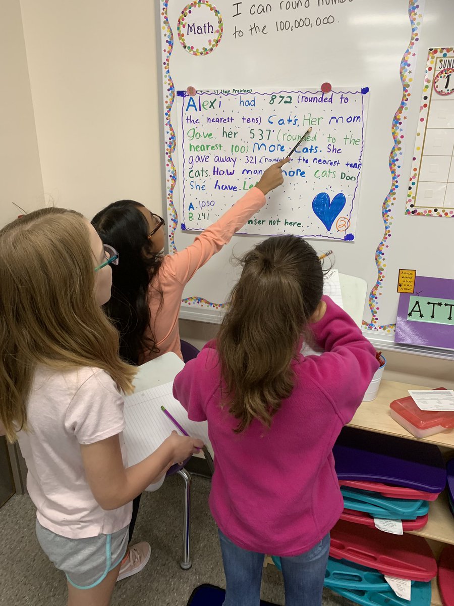 C_Grazioli's tweet photo. Students created rounding word problems yesterday. Today, we solved all of the problems in a gallery walk. Kids had so much fun and tons of math conversations.  #PISDMATHCHAT #Frazier https://t.co/BgUtkYzHwA