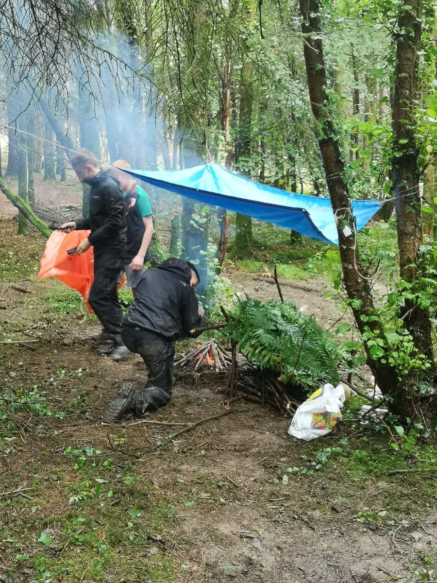 4thlouthscouts's tweet photo. Backwoods living in @CollonCampsite on a rainy day. Functional shelter, small comforts, good food and great friends. It'd nearly make you smile.  🏕️☺️✊ #ScoutsIE https://t.co/LNSSbfMt5N