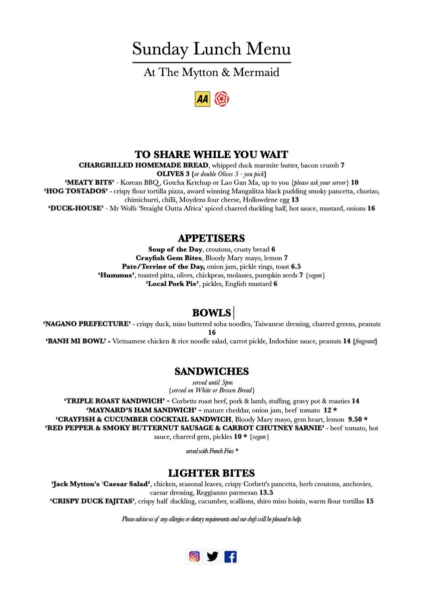 Christopher Burt (@chrisburtchef) on Twitter photo Sunday Lunch Menu ready for you guys <a href="/MyttonMermaid/">The Mytton & Mermaid</a> <a href="/RiverTownsy/">River Town Clan</a> <a href="/HarveyBrockless/">Harvey & Brockless</a> <a href="/essentialcuisin/">Essential Cuisine</a> <a href="/Alternativemeat/">Rachel Godwin</a> <a href="/OtterburnMangas/">otterburn-mangalitza</a> <a href="/MoydensCheese/">Moyden's Cheese</a> <a href="/Lupo_T_Lupo/">Lupo_T_Lupo</a> <a href="/mrwolfspices/">Mr Wolf Spices</a> <a href="/KingfisherMid/">Kingfisher Midlands</a> <a href="/markethallshrew/">markethallshrewsbury</a> <a href="/setonaikai_uk/">setonaikaiuk</a> <a href="/MaynardsBacon/">Maynard's Farm</a> <a href="/carmela_kitchen/">Carmela Sophia Sereno</a> <a href="/flowerandwhite/">Flower & White</a> Sunday Lunch Menu ready for you guys <a href="/MyttonMermaid/">The Mytton & Mermaid</a> <a href="/RiverTownsy/">River Town Clan</a> <a href="/HarveyBrockless/">Harvey & Brockless</a> <a href="/essentialcuisin/">Essential Cuisine</a> <a href="/Alternativemeat/">Rachel Godwin</a> <a href="/OtterburnMangas/">otterburn-mangalitza</a> <a href="/MoydensCheese/">Moyden's Cheese</a> <a href="/Lupo_T_Lupo/">Lupo_T_Lupo</a> <a href="/mrwolfspices/">Mr Wolf Spices</a> <a href="/KingfisherMid/">Kingfisher Midlands</a> <a href="/markethallshrew/">markethallshrewsbury</a> <a href="/setonaikai_uk/">setonaikaiuk</a> <a href="/MaynardsBacon/">Maynard's Farm</a> <a href="/carmela_kitchen/">Carmela Sophia Sereno</a> <a href="/flowerandwhite/">Flower & White</a>