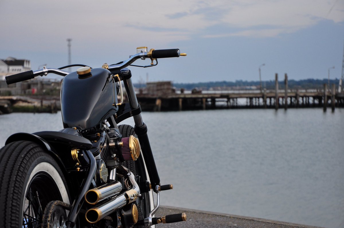 SinnerCo's tweet photo. My buddy, Dan’s, finished @harleydavidson 883 Sportster bobber, it was great fun chasing him around trying to get a decent riding shot! More shots available on request 🏍🍻 @Biltwell @BikeShedMC #ridemotorcycleshavefun #bobbersnchoppers #builtnotbought https://t.co/d1YfJgh37M
