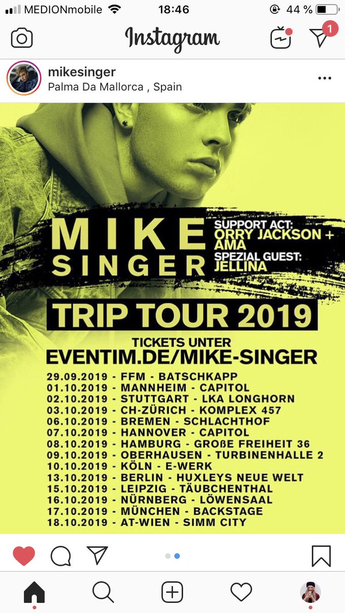twtmeanything's tweet photo. Hier auch noch die News:
Wir sind bei der #mikesinger #triptour dabei! Sind krass am Proben und es wird gut, also kommt vorbei! https://t.co/PuyHsXstgU