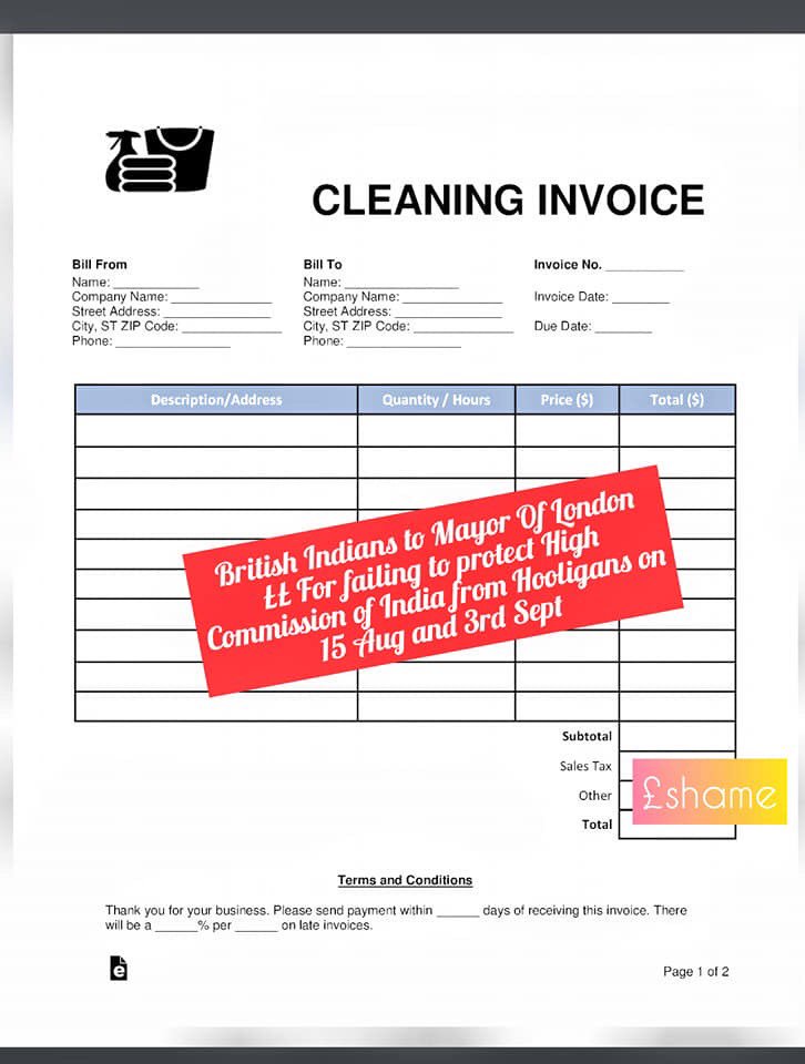 AdityaRajKaul's tweet photo. British Indians come out in large numbers to clean outskirts of Indian High Commission in London after Pakistan Govt Sponsored goons &amp; hooligans threw stones, eggs and sticks at the High Commission which even led to broken window panes. Cleaning Invoice sent to Mayor Sadiq Khan. https://t.co/gVtcR42efW