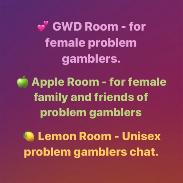 Girlswdg's tweet photo. Problem gambler? Fancy a chat? Come join one of our chat rooms on Instagram 💕 https://t.co/Lcpscifv4y https://t.co/MGhHetyI2R