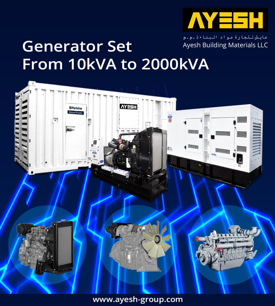 ayesh_uae's tweet photo. No matter what generator needs you may have,we can meet all your power generation requirements.We have an extensive stock of generators from 10kVA to 2000kVA. #Perkins #PerkinsDieselPower #PerkinsGenerators #DieselPower #PowerGenerators #PowerGeneration https://t.co/26XHLgKx4p