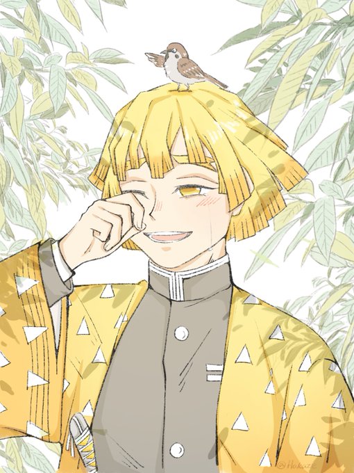 澍🌙HakazeさんがTwitterに投稿した我妻善逸(鬼滅の刃)のイラスト。