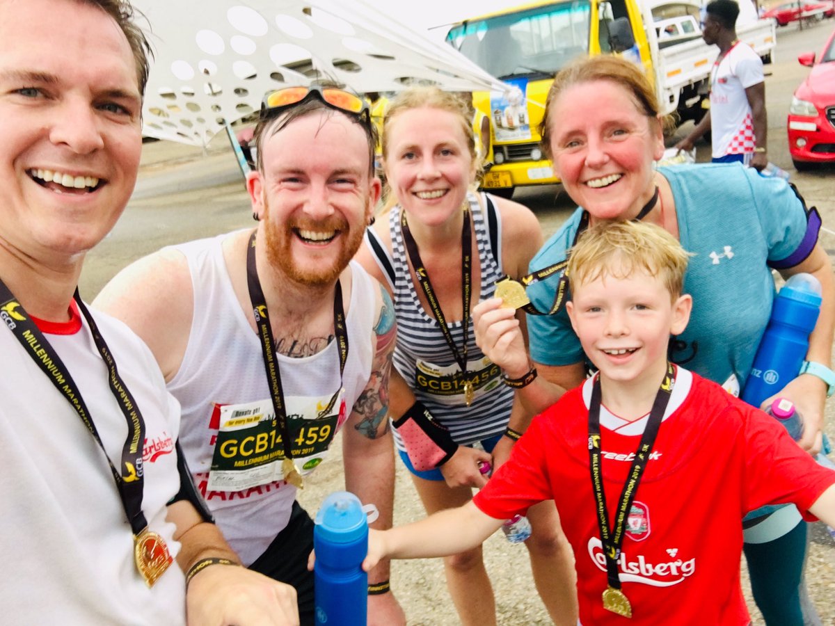 DiploTom's tweet photo. We did it!
Before & After photos of the @UKinGhana team at the #milleniummarathon (5k) - my thanks to the organisers & the police for a really well organised race. Great fun!
#thisisGhana
🏃♀️🏃♂️🏃♂️💨💨💨💨💨💨🇬🇧🇬🇭 https://t.co/NCyV5BaQWE