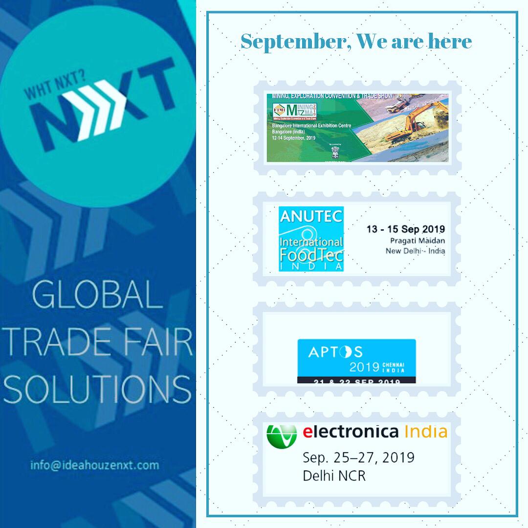 TeamWHTNXT's tweet photo. Hello September... Are you ready?!?!?! Whtnxt team is ready to rock the september in multiple cities / multiple events @FoodTec_India @FIMI_India @Aptos @ep_MMI #whtnxt #ideahouzenxt https://t.co/23hUr8Q3Kl