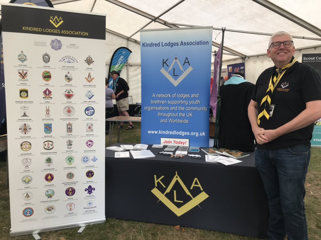 The <a href="/KindredLodges/">Kindred Lodges</a> stand at <a href="/GilwellReunion/">Gilwell Reunion</a>. Come and see us if you are here. <a href="/UGLE_GrandLodge/">United Grand Lodge of England</a> @UGLE_DrDStaples <a href="/WorvellMichelle/">Michelle Worvell</a> <a href="/UKScouting/">UKScouting</a> <a href="/matthyde/">Matt Hyde</a>